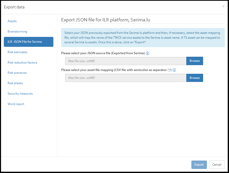 Export as JSON